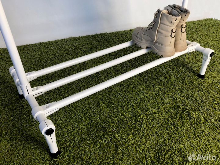 Напольная вешалка белая для верхней одежды и обуви