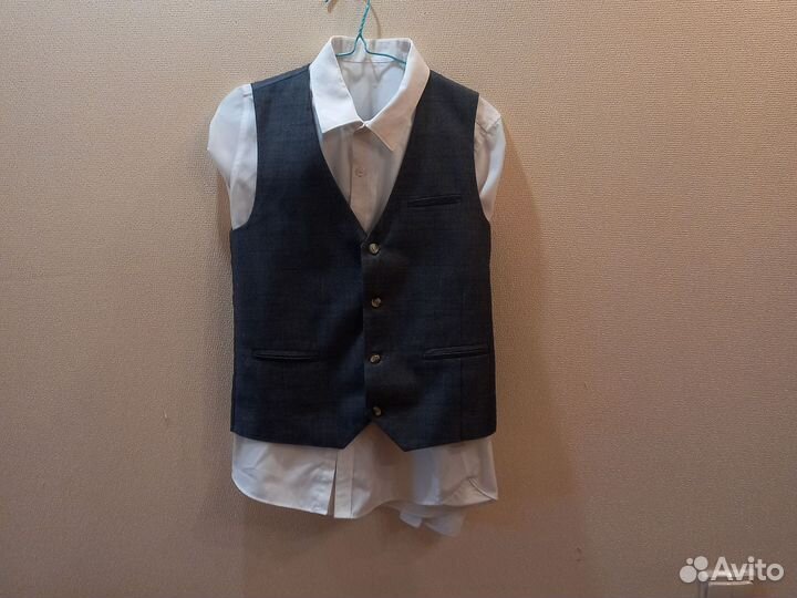 Школьный жилет+рубашка
