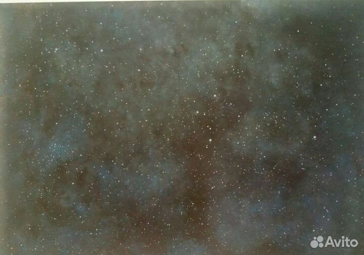 Картина гуашью космос