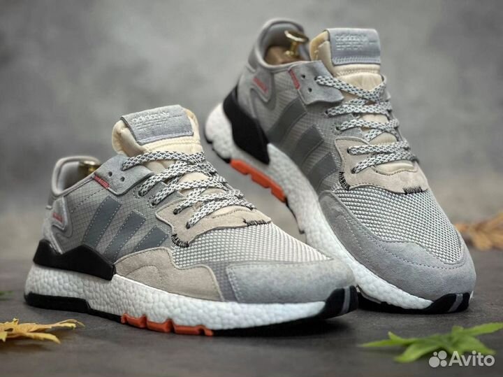 Adidas nite jogger светло серые разм. 44