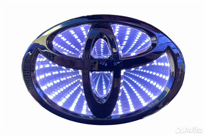 Светящиеся значки 3D toyota corolla 12*8 белый