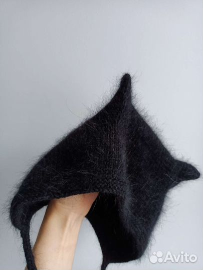 Шапка чепчик из пуха норки XS с ушками