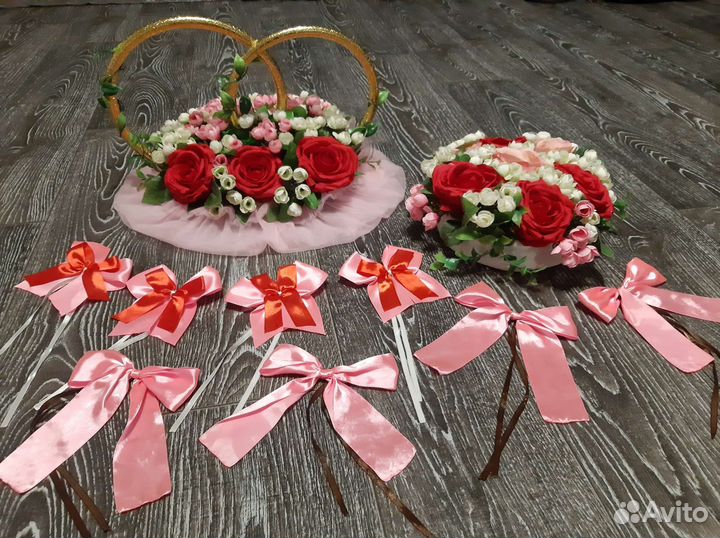 Свадебное украшение на машину (авто) 1 прокат