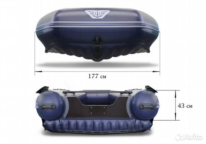Лодка Флагман DK 350 Серо-синяя