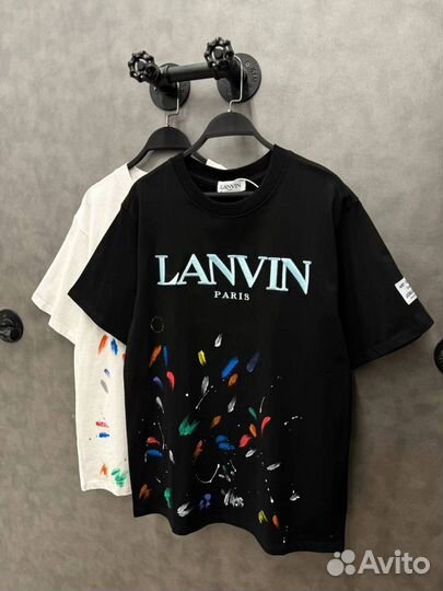 Футболка Lanvin черная и белая оверсайз (хит 2024)