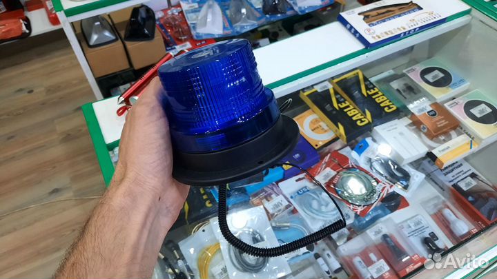 Мигалка проблесковый маяк синяя малая LED