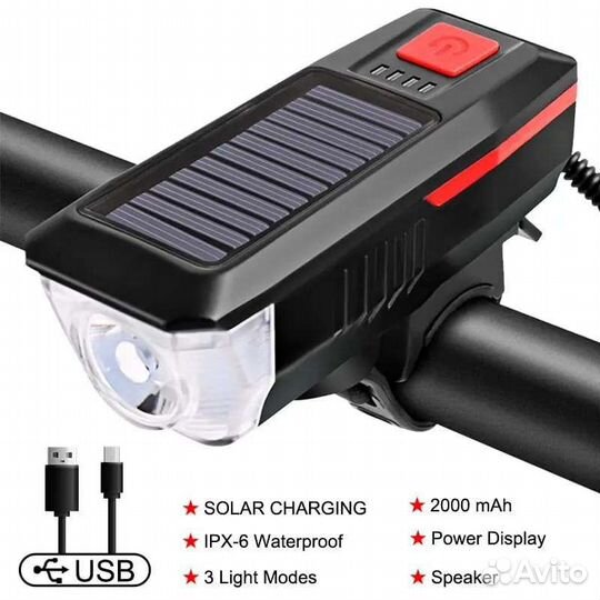 Велосипедный фонарь со звонком