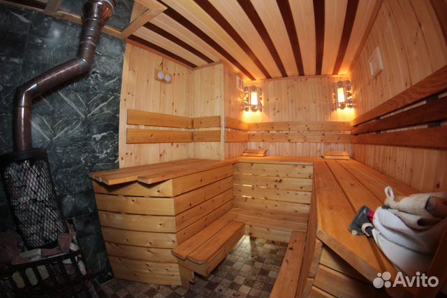 Баня на дровах с тёплым бассейном