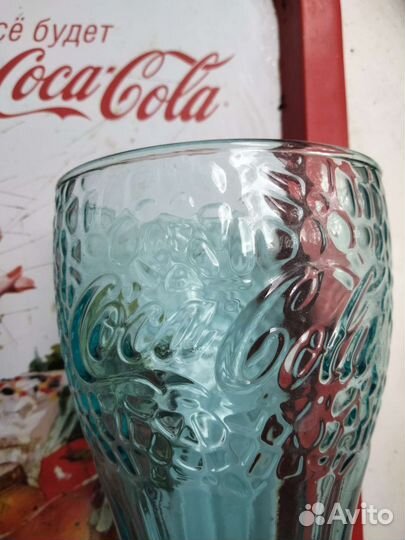 Винтаж Поднос и стакан coca cola б/у
