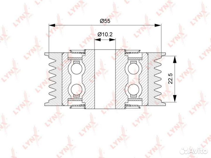 Lynxauto PB-7042 Ролик обводной приводного ремня