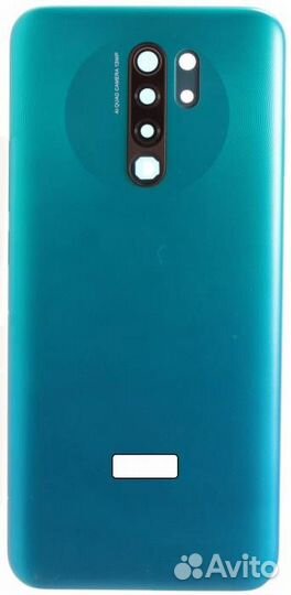 Задняя крышка для Xiaomi Redmi 9 Зеленая (со стекл