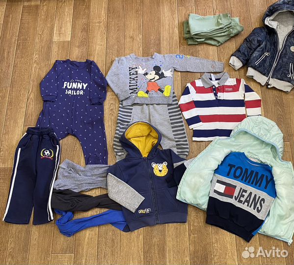 Большой пакет фирменной одежды на мальчика 80-86