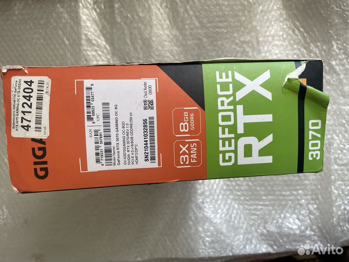 Видеокарта PCI-E Gigabyte GeForse RTX 3070 gaming