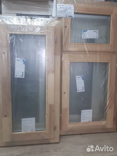 Окна деревянные из клееного двухслойного бруса