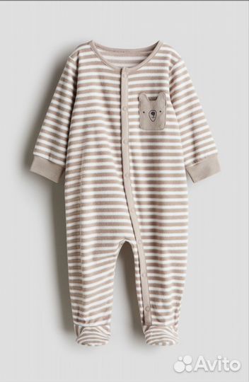 Флисовый комбинезон слип hm 56 68 74 86