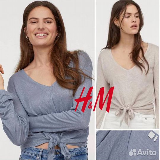 Новая Топ футболка HM Премиум 100% лён M L XL