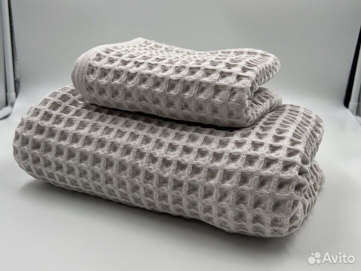 Набор вафельных банных хлопковых полотенец