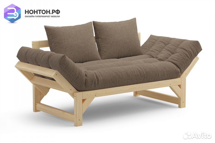 Диван кушетка Амбер рогожка коричневая