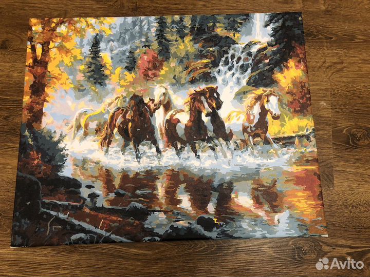 Картина по номерам раскрашенная