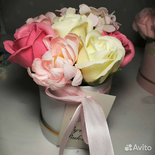 Букетик комплимент из мыльных цветов