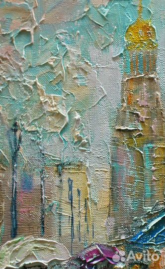 Картина маслом, Теплый дождик, 40х30 см