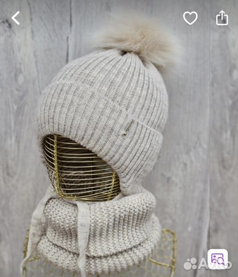 Шапка детская зимняя и снуд для девочки