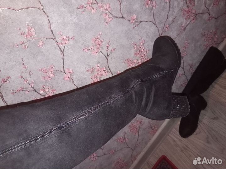 Сапоги на каблучке зимние, 37 размер