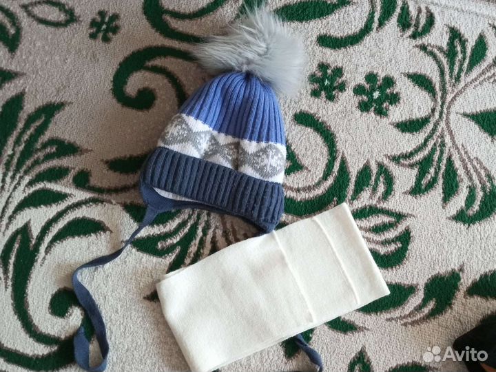 Шапка для мальчика Зимняя и шарф