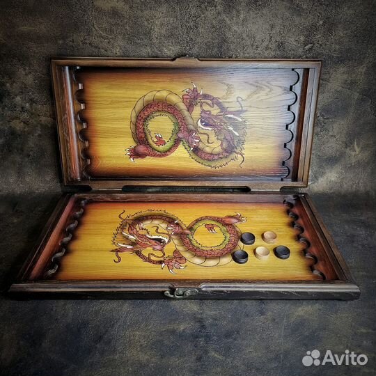 Нарды Дракон 60х30 см дуб, поталь