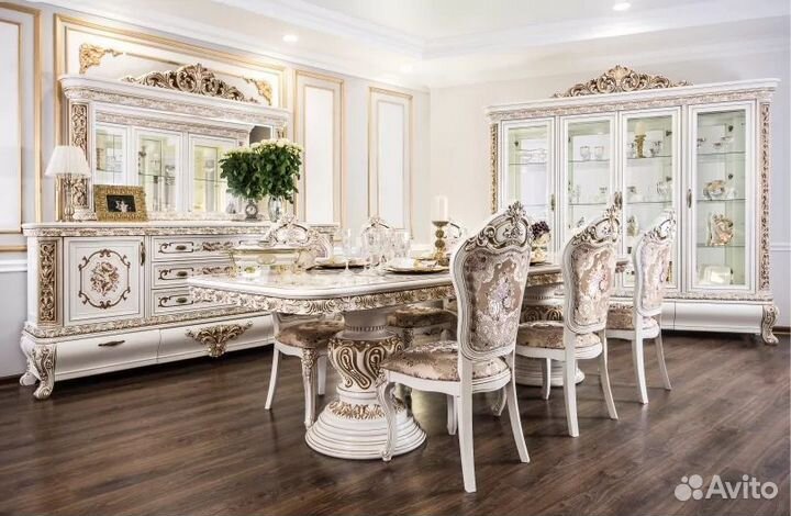 Комплект Алсу белый глянец в классическом стиле