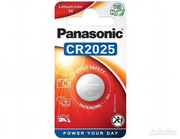 Литиевые дисковые батарейки Panasonic CR-2025EL/1B