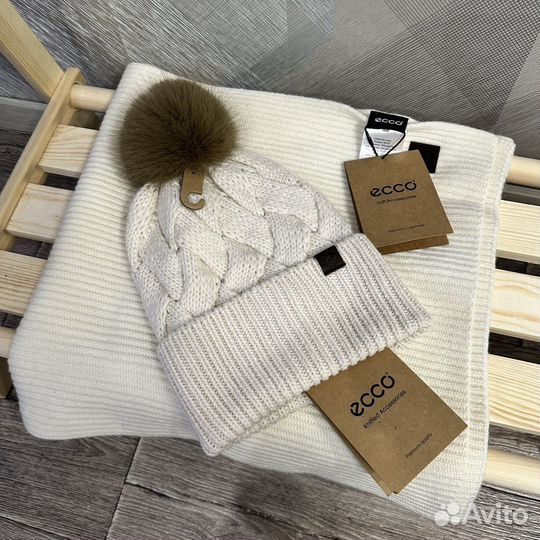 Шапка женская popmpo beanie и шарф ecco