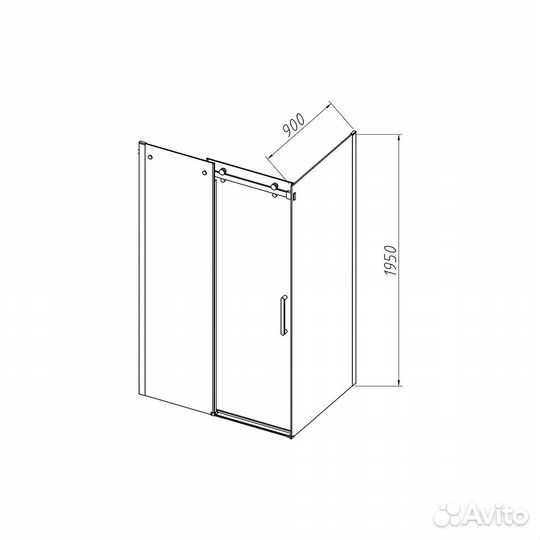 Душевой уголок Como-N 1200x900 черный тонированно