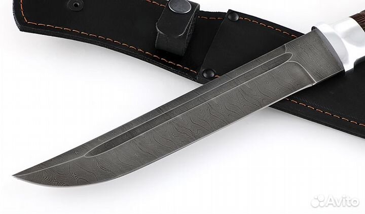 Нож казачий Пластун, сталь дамаск, рукоять венге с