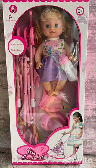 Кукла пупс с коляской