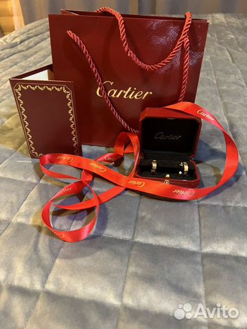 Золотые серьги с бриллиантами Cartier