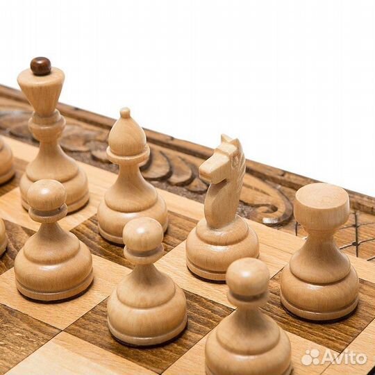 Шахматы и нарды резные Бухарест 50 х 50 см бук Армения 62605