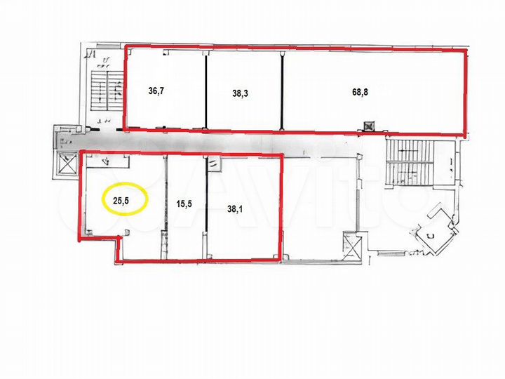 Помещение с арендатором, 25,5 кв.м
