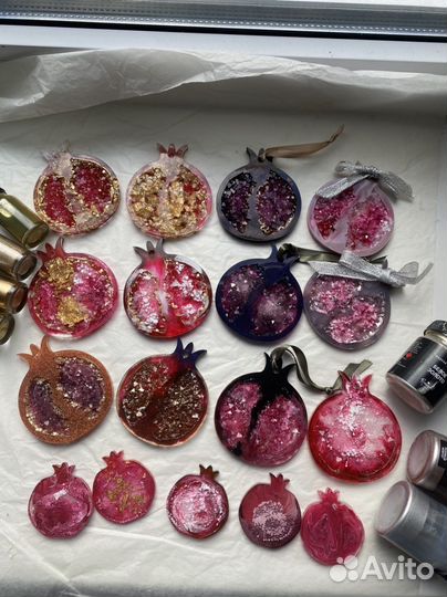 Гранат брошь подвеска подстаканник из смолы