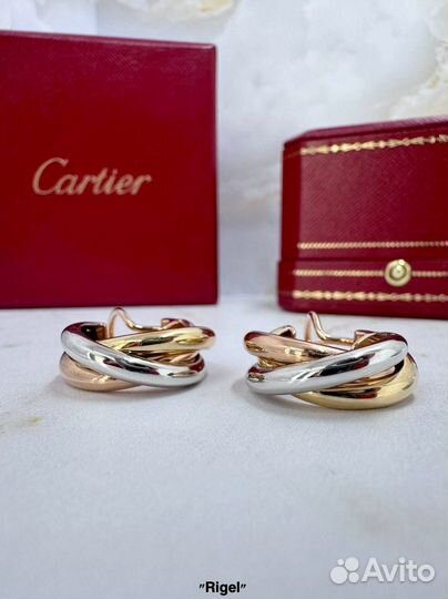 Серьги Cartier trinity