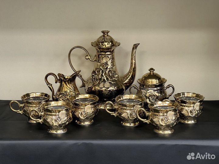 Чайный сервиз Роза золотая