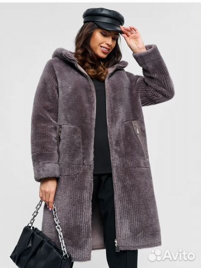 Дубленка двусторонняя женская зимняя