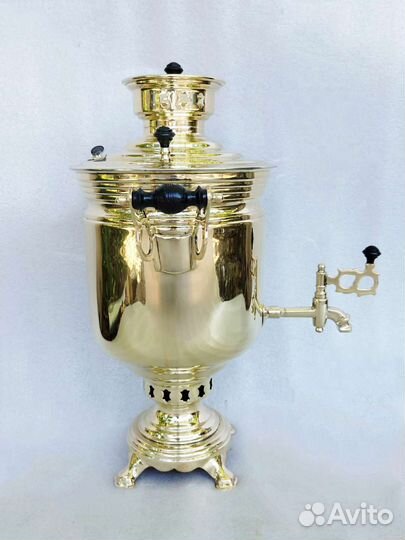 Старинный самовар на углях, в пользование