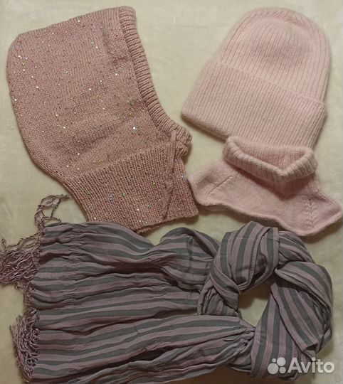 Шапки вязаные женские, шарфы, палантины