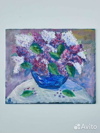 Картина маслом сирень 25х30