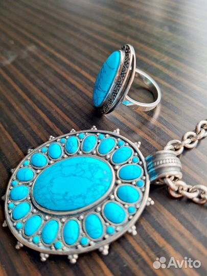 Серебряный набор с бирюзой