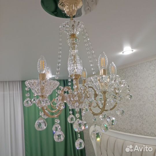 Люстра хрустальная чехословакия винтаж