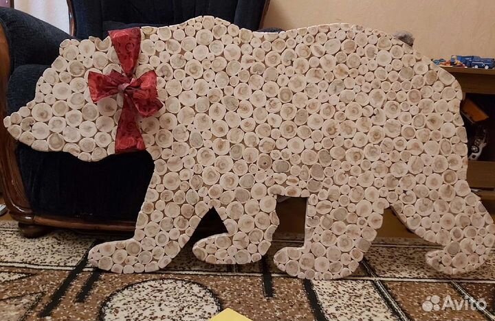 Панно из спилов можевельника для бани