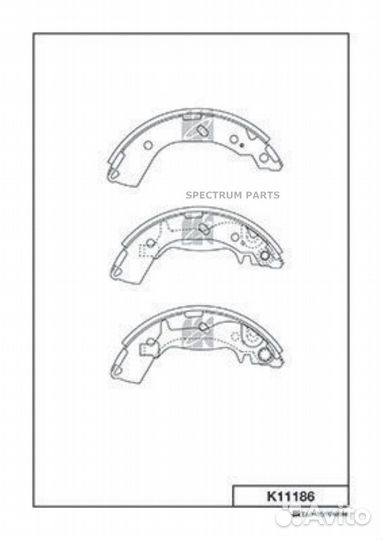 Kashiyama K11186 Колодки тормозные барабанные Hyun