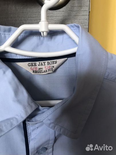 Рубашки длиный рукав в асс.белые и голубые